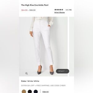 Ann Taylor Formal White Pants for Women